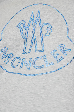 Moncler COLOURS EMBROIDERED PULLOVER HOODIE TEAL