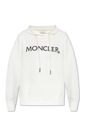 embroidered-logo hooded puffer jacket