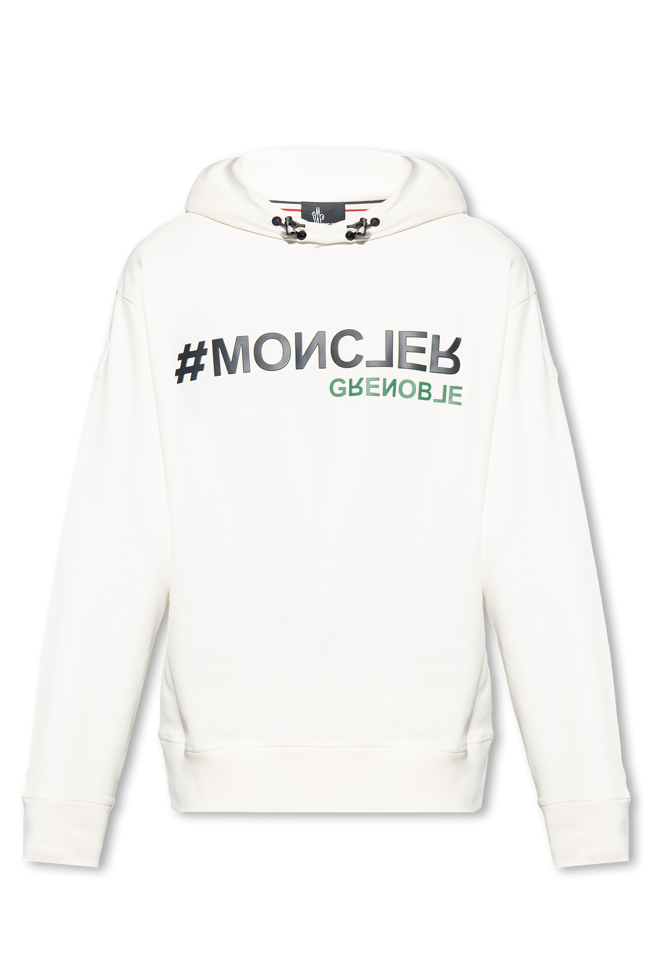 Moncler Grenoble Oasis T-shirt bianca con orli delle maniche arricciati