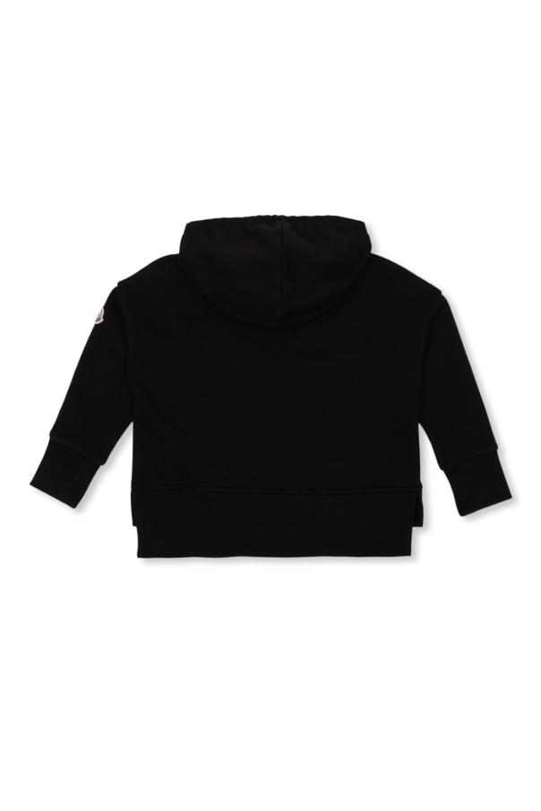 Moncler Enfant grey fleece front zip hoodie