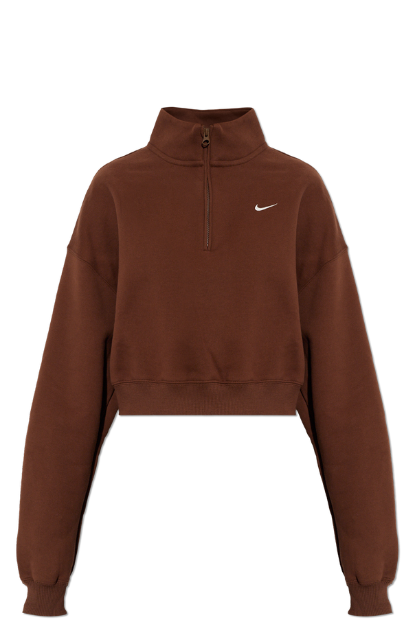 Cropped fleece half-zip sweatshirt od Nike