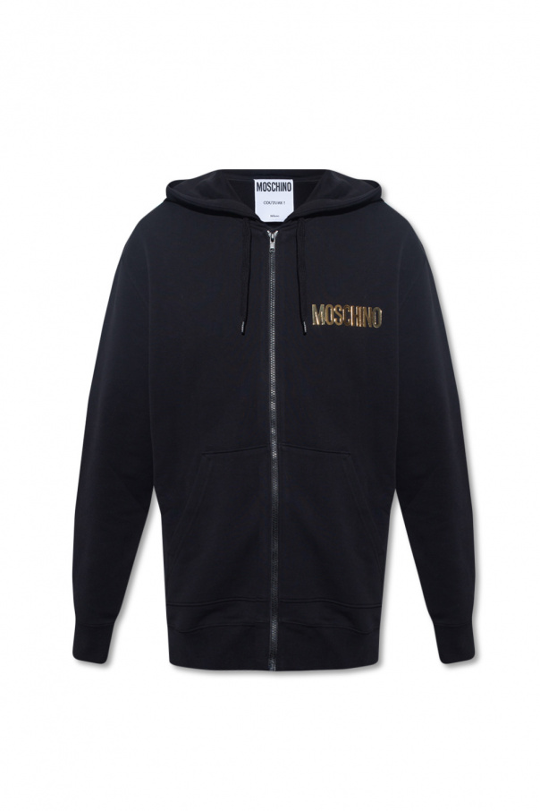 Moschino Zip-up cable-knit hoodie