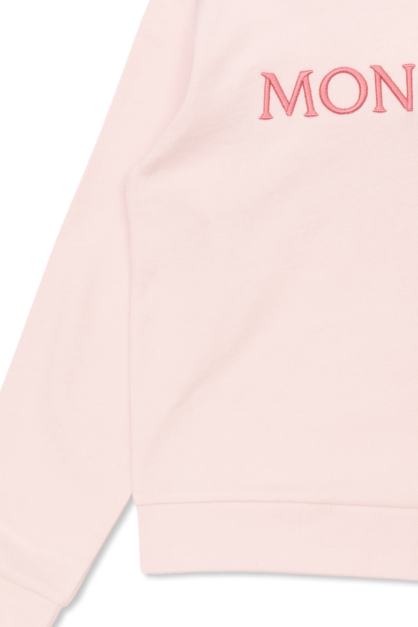 Moncler Enfant pink hoodie with logo