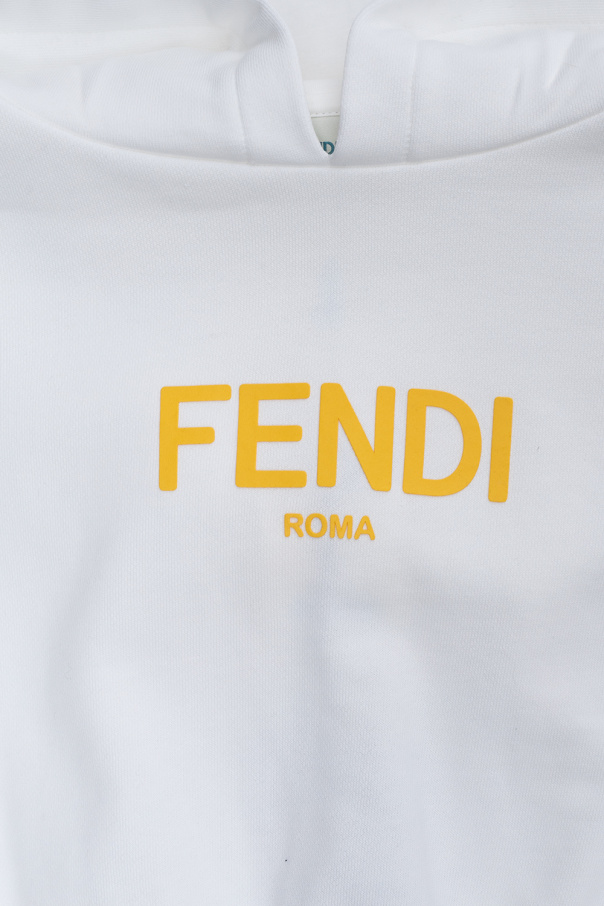Fendi Kids Fendi logo jacquard belted blouse Braun