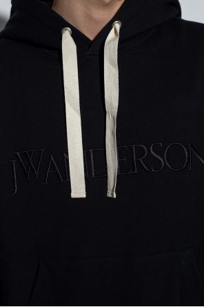 JW Anderson Reclaimed Vintage Inspired Czarny T-shirt z wyhaftowanym logo