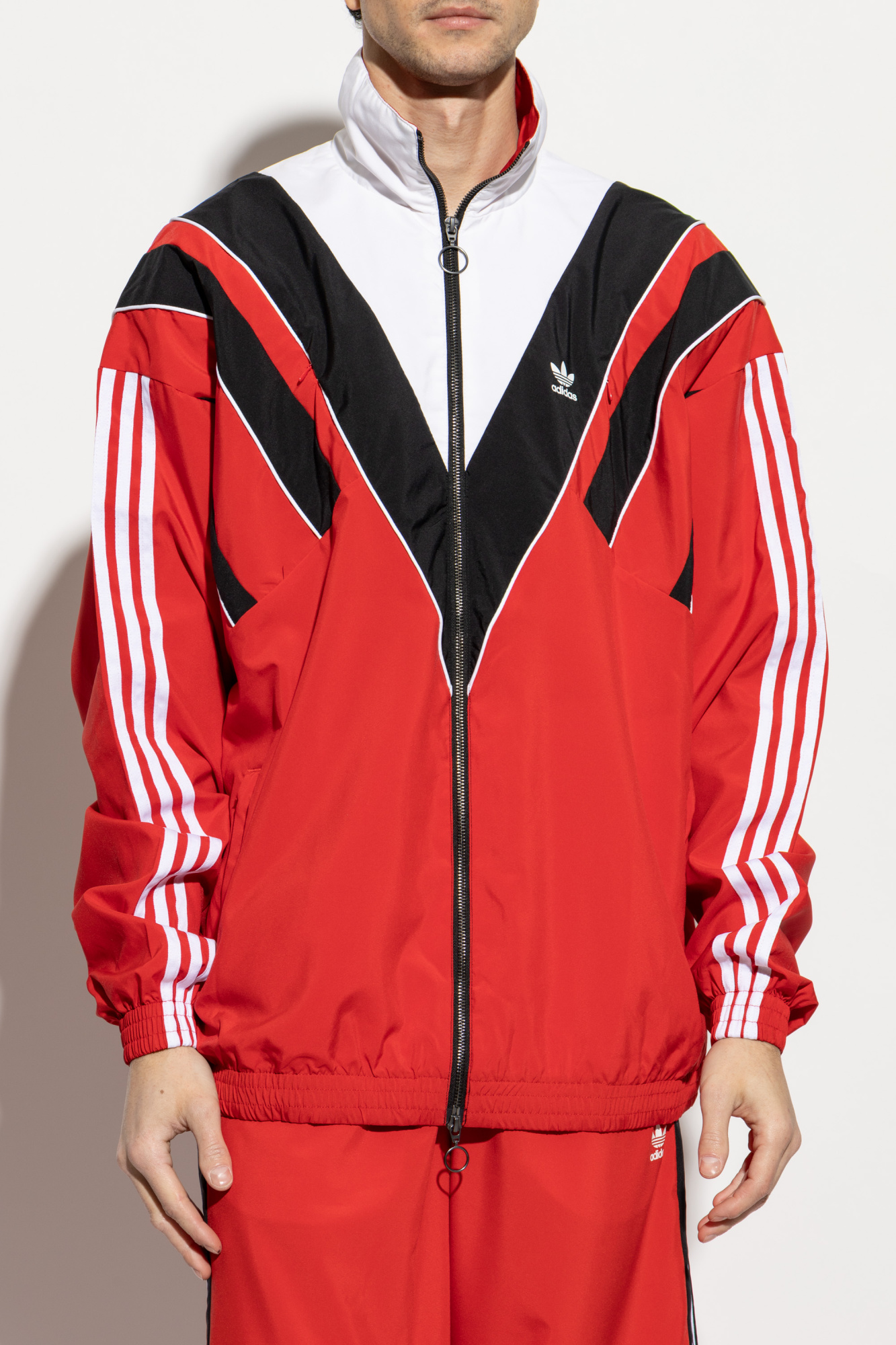 black and red adidas jacket
