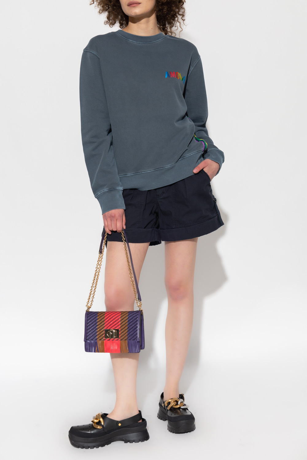 Man's Blue Ultralight Wool And Cashmere Sweater ‘Simba’ sweatshirt