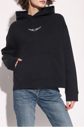 sweatshirt sculpted shoulder sweatshirt - black
