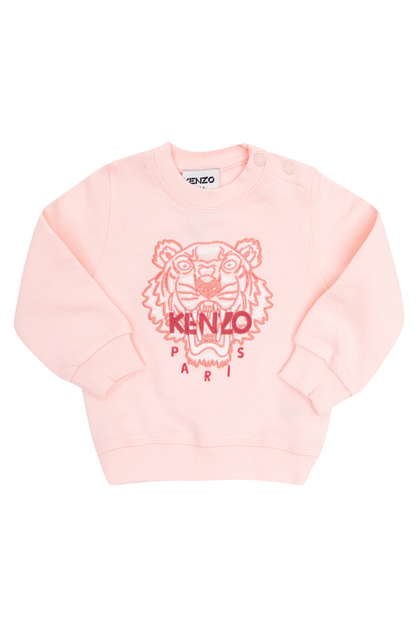 Kenzo Kids Object Stephanie T-Shirt aus Jersey mit Schnürung vorne in Grau