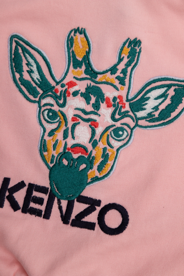 Kenzo Kids Nike Training Zielony T-shirt z logo we wzór moro