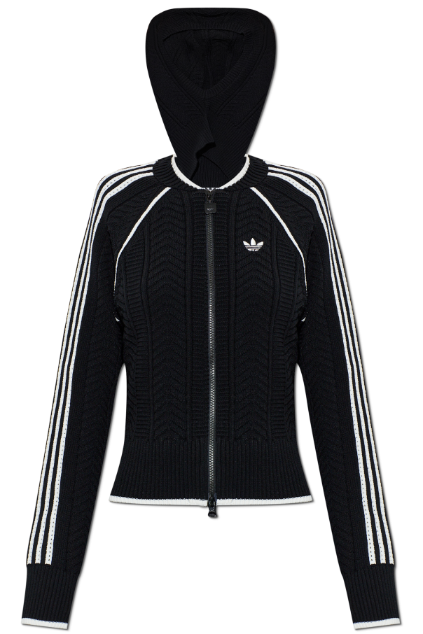 ADIDAS Originals Плетена жилетка с подвижна качулка
