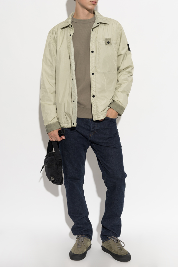 Stone Island Sweatshirt with a patch on the sleeve