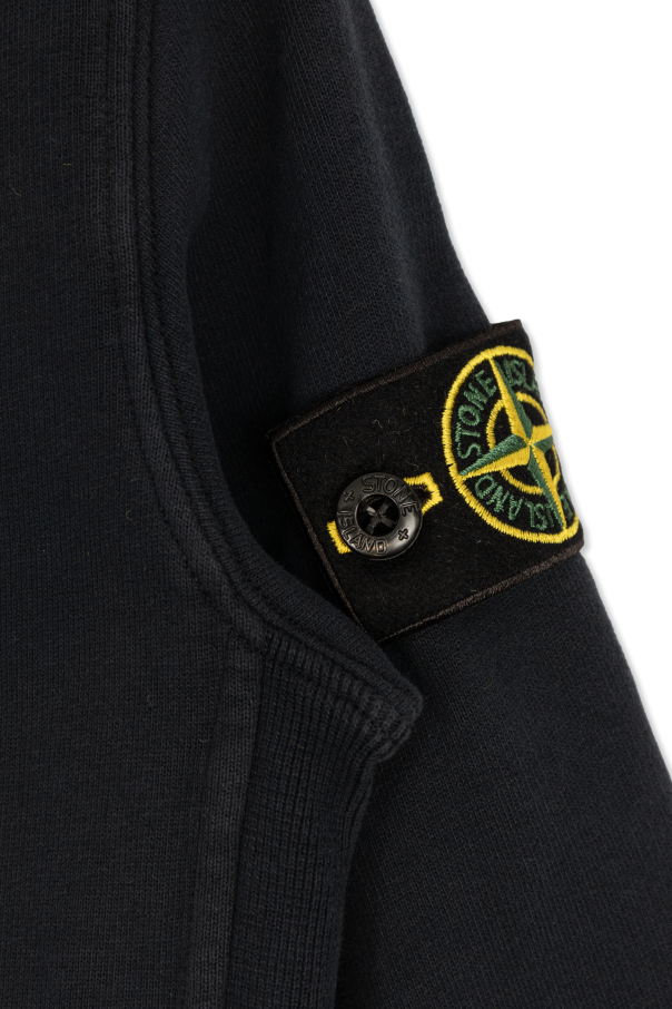 Stone Island Junior Sweatshirt with a detachable patch on the sleeve