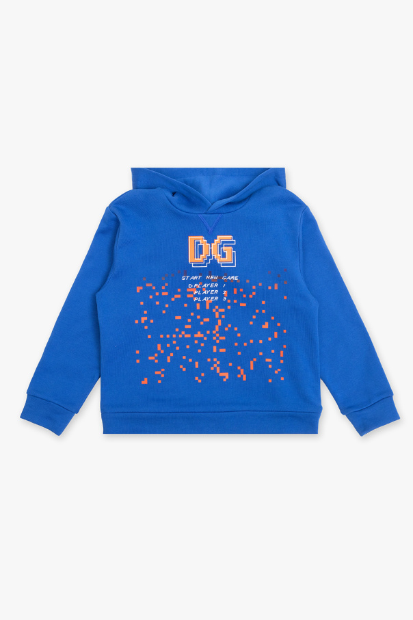 dolce & gabbana kids lace-up sneaker Printed hoodie