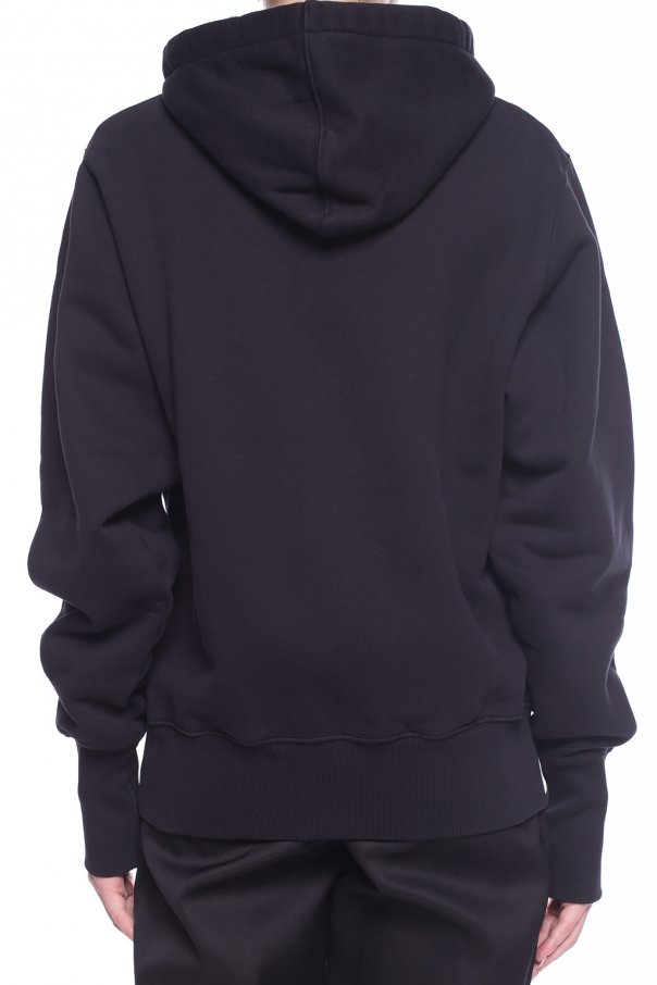 MSGM Kids logo-print cotton hoodie - Black