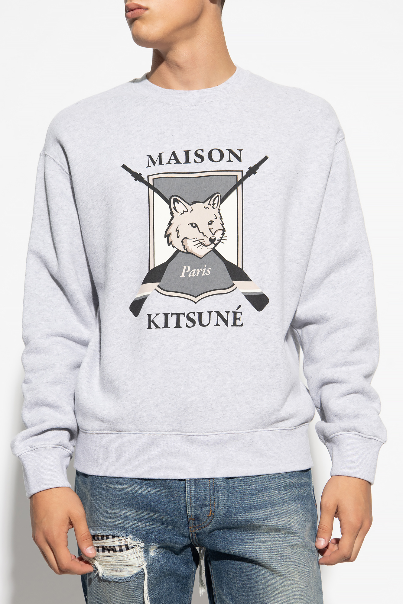 Maison Kitsuné Stripe Logo Hoodie