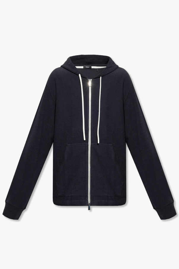 Theory Zip-up ruffled-trim hoodie