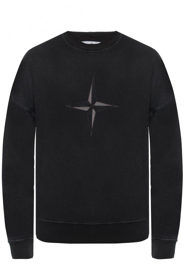 stone island logo embroidered sweatshirt