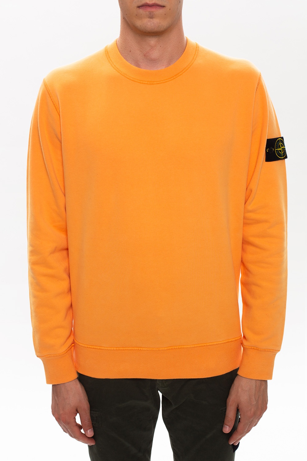 stone island orange sweatshirt