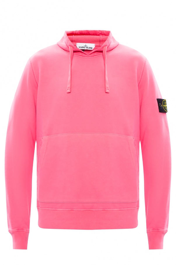 bright pink stone island hoodie