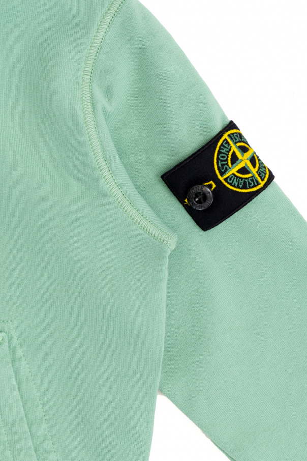Stone Island Kids mcq swallow embroidered logo hoodie item