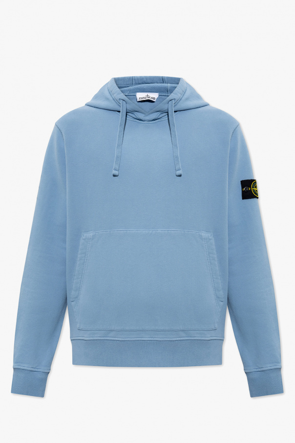 Stone Island Logo-patched lettering hoodie