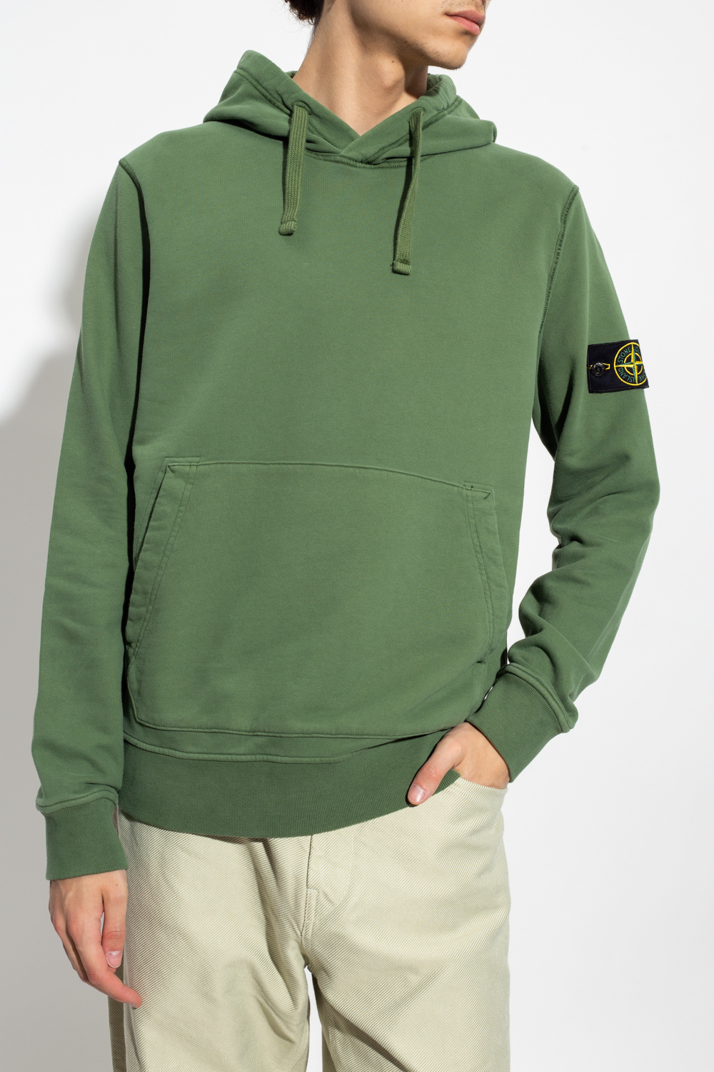 Stone Island PACCBET bleached crew neck sweatshirt