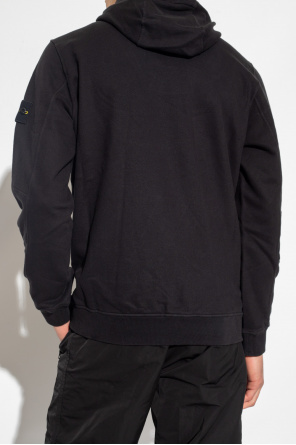 Stone Island Pleat-Sleeve Shrunken Hoodie Sweatshirt