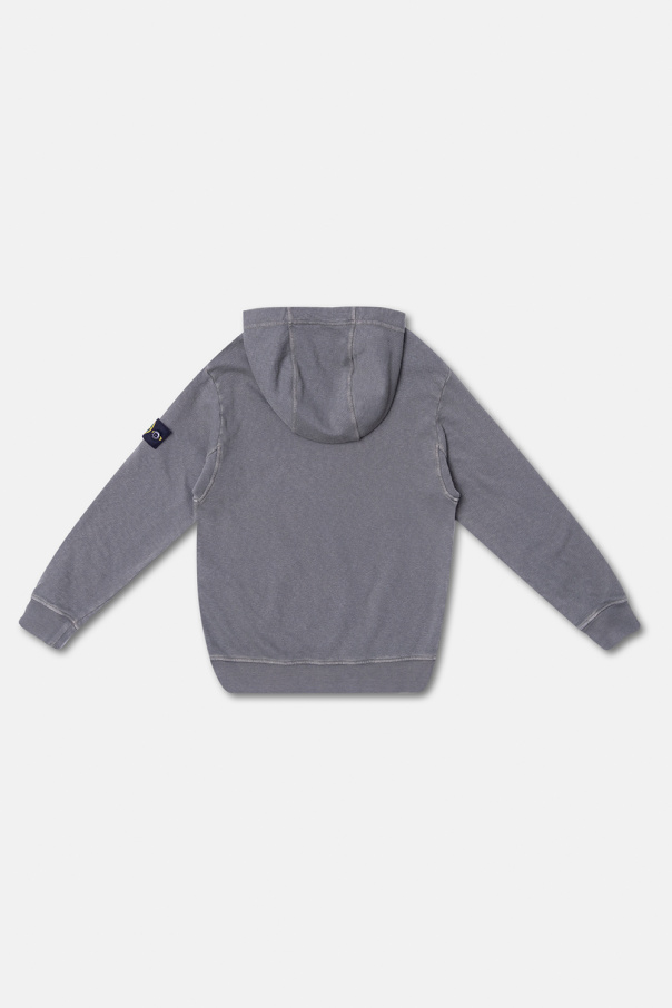 Stone Island blurred logo print T-shirt Patched hoodie