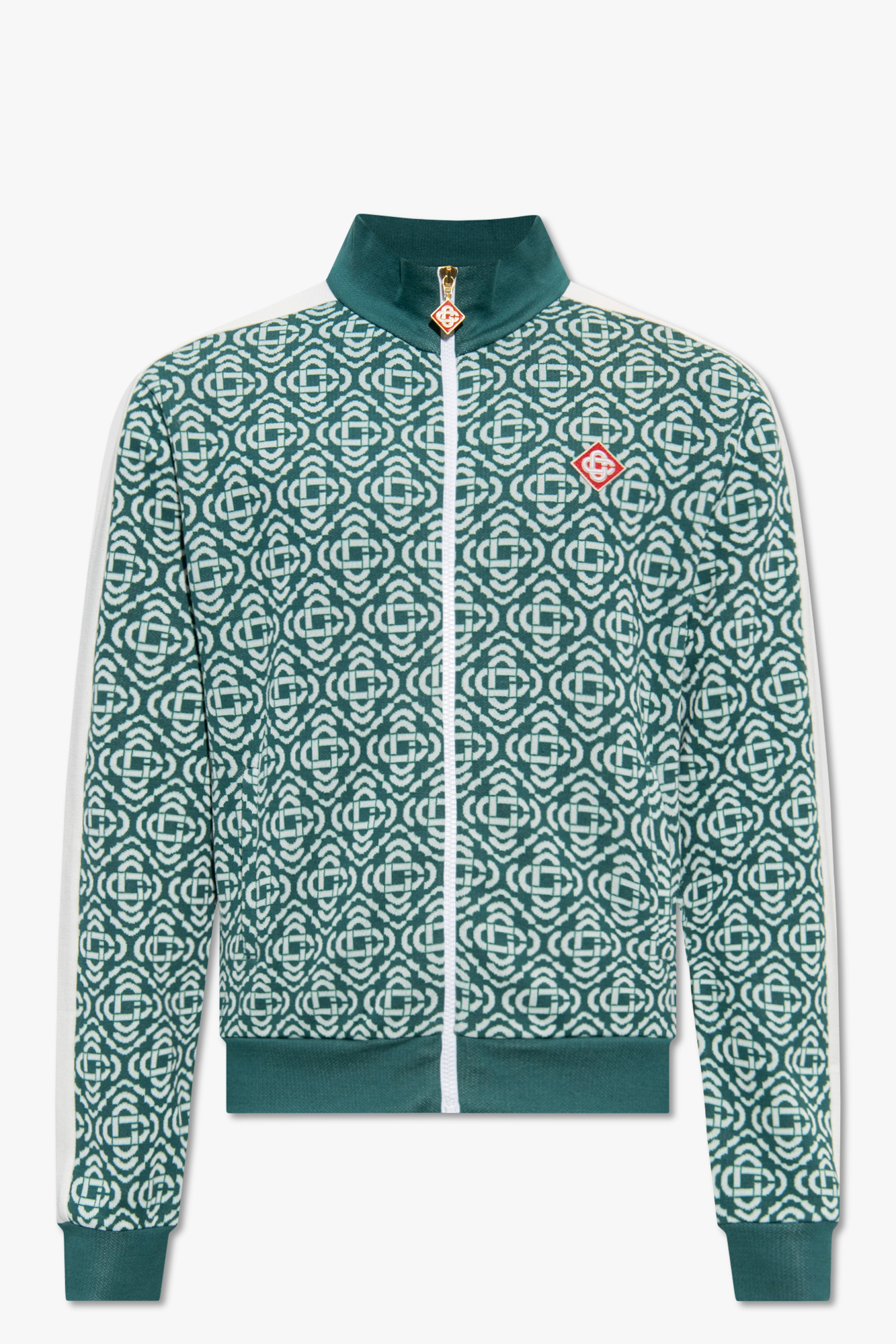 CASABLANCA Monogram-jacquard Track Jacket in Green for Men