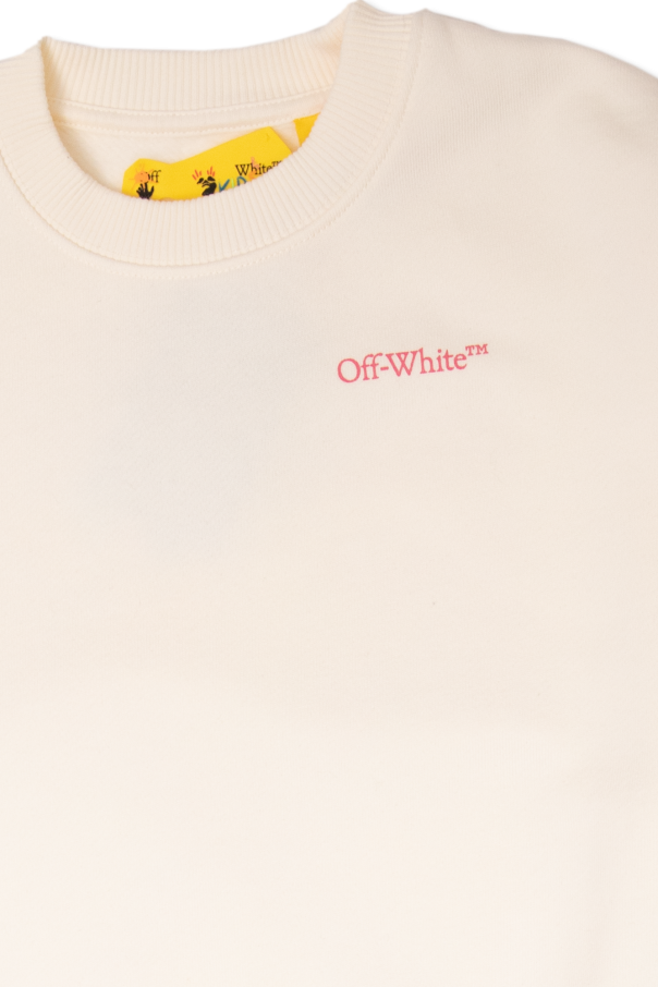 Off-White Kids logo-stripe sweatshirt Blu