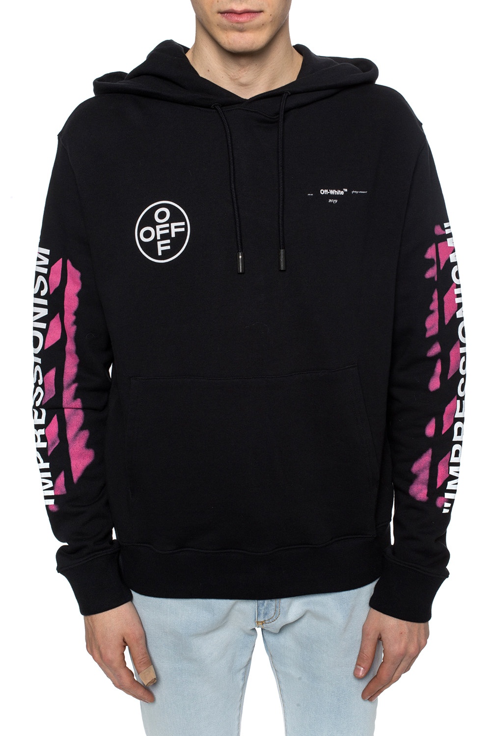 off white black and pink hoodie