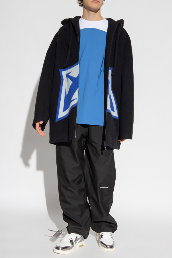 Off-White Hooded wool med jacket