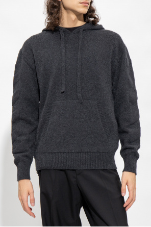 Off-White Cashmere hooded semi-sheer