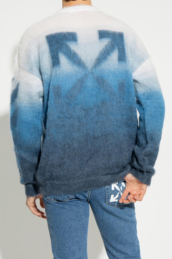 Wool Sweater Gradient Off White Jumpers Blue Sweater With
