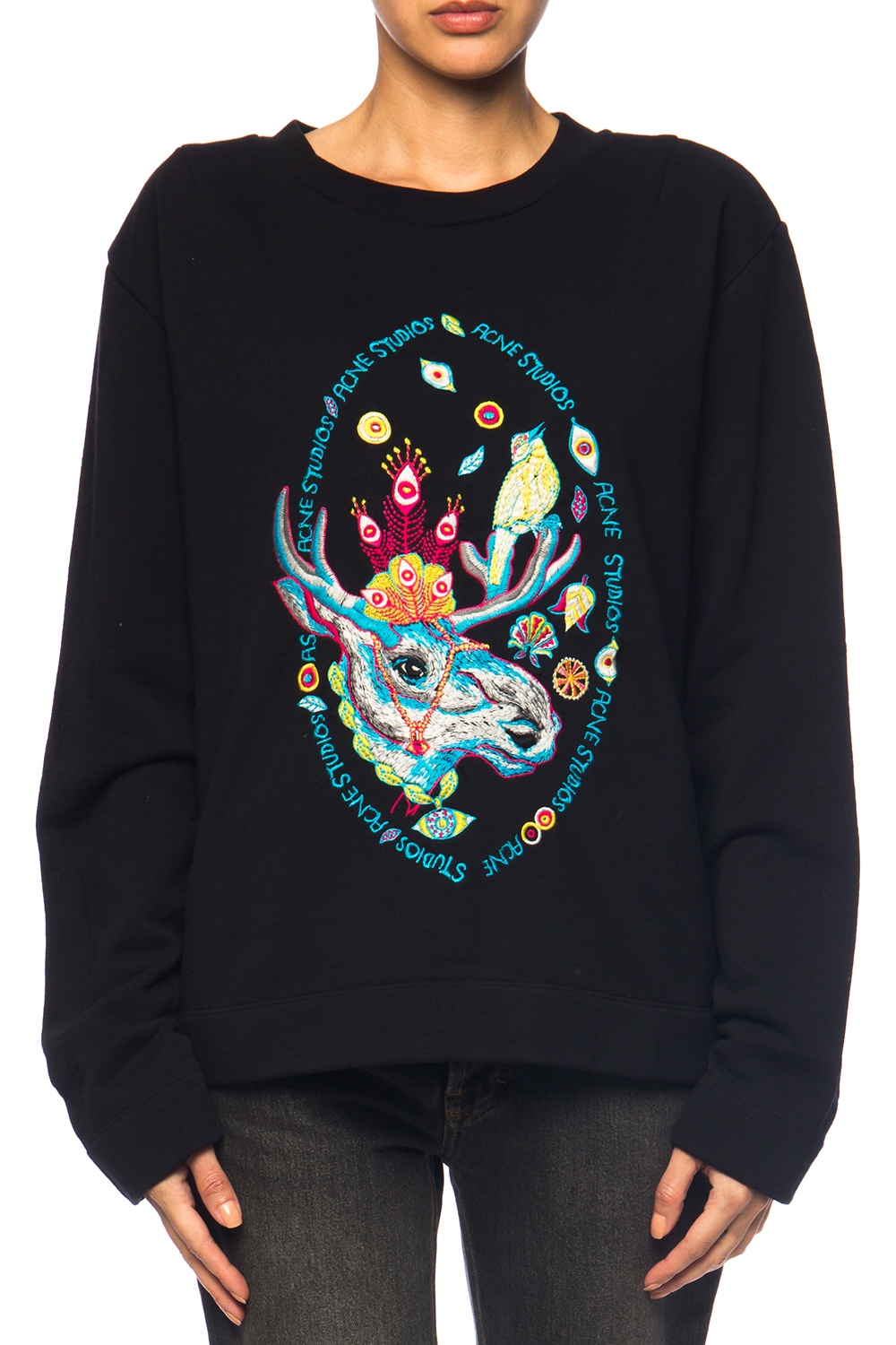 acne studios embroidered cotton sweatshirt