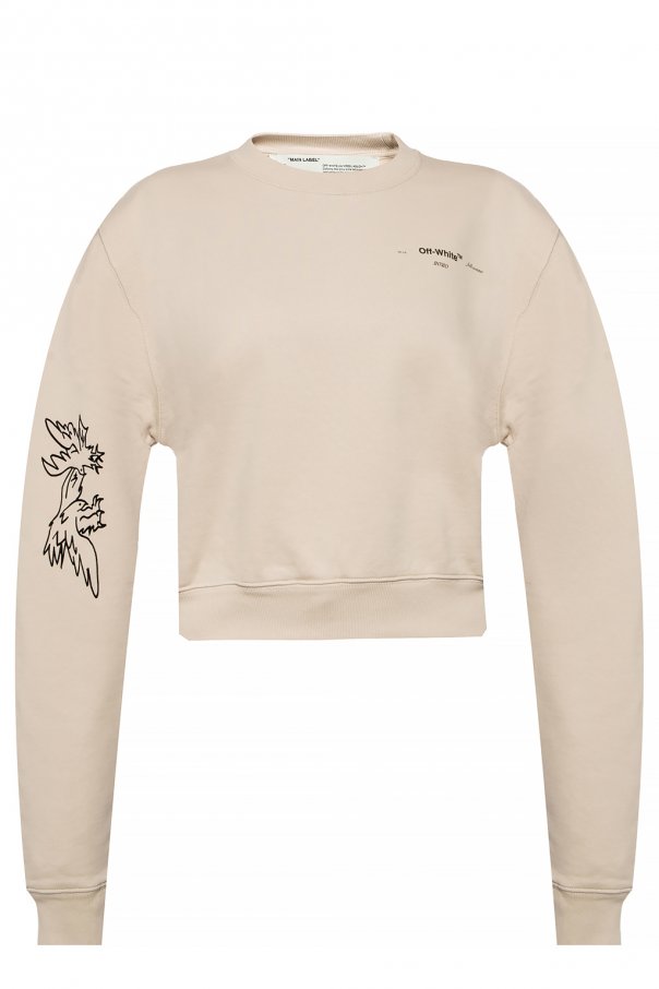 white branded sweatshirt