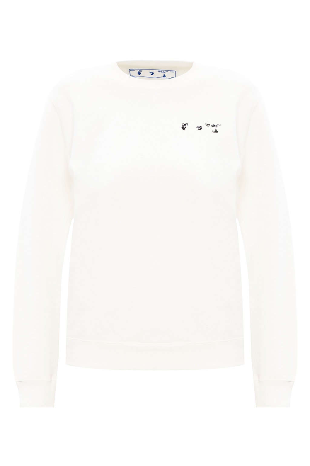 white branded sweatshirt