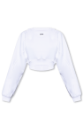 Skinny Dip slogan cropped sweater in white