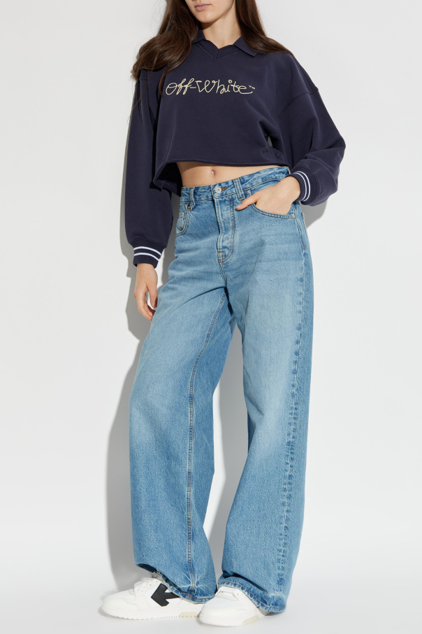 Off-White Sudadera corta con cuello