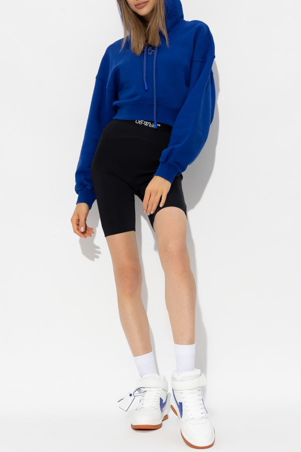 Off-White Cropped Fleece hoodie