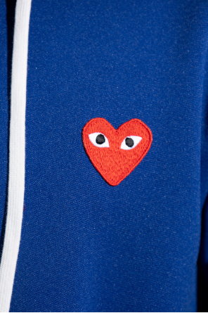 Comme des Garçons Play hoodie Bleu with logo patch