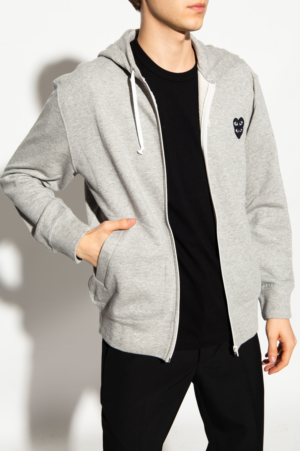 Charcoal Grey Zip Through Hoodie Supersoft Lightweight Loungewear Hoodie with logo