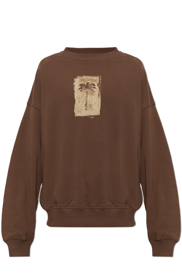 Cotton sweatshirt with print od Palm Angels