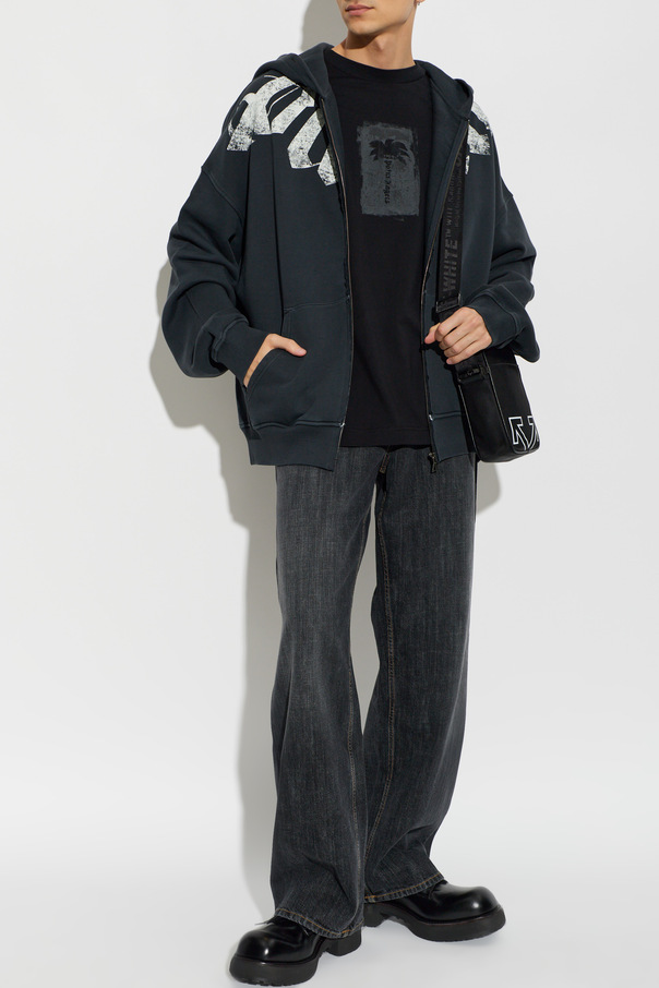 Palm Angels Hooded zip-up sweatshirt