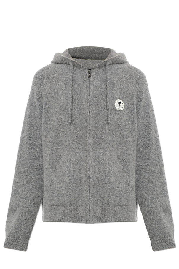 Hooded wool cardigan od Palm Angels