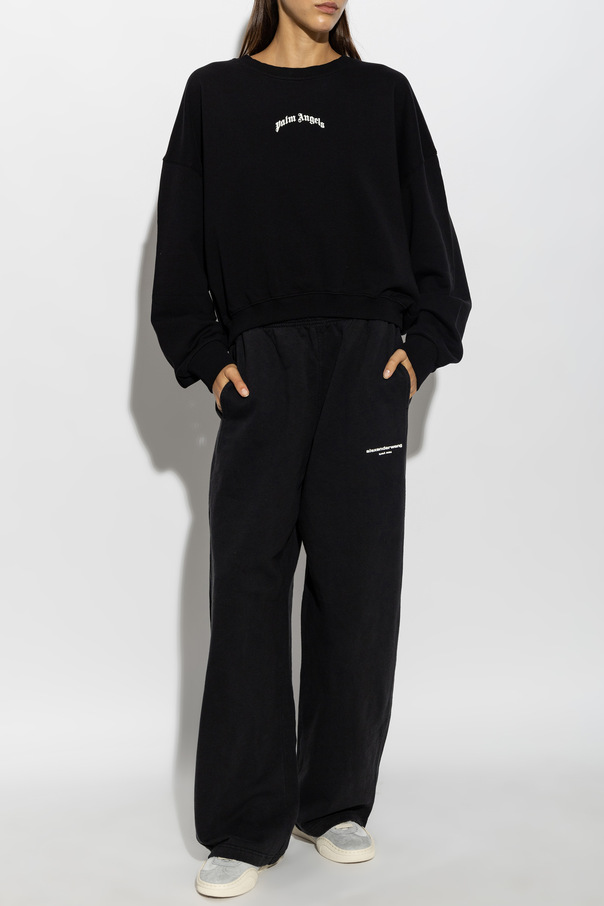 Palm Angels Cotton sweatshirt with printed ‘oversize’ logo