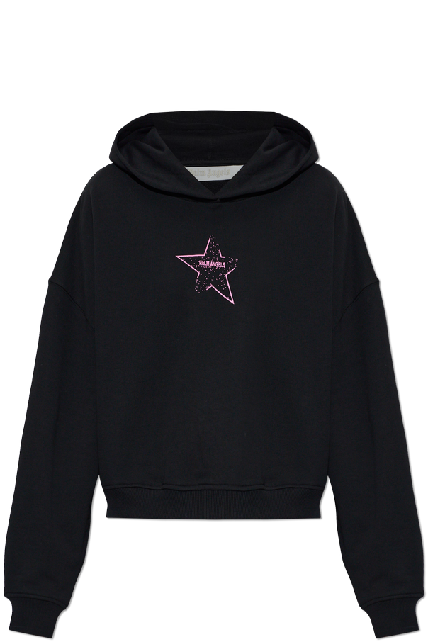 Printed cotton hoodie od Palm Angels