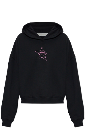Printed cotton hoodie