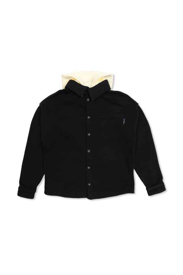 Shirt with detachable hood od Palm Angels Kids